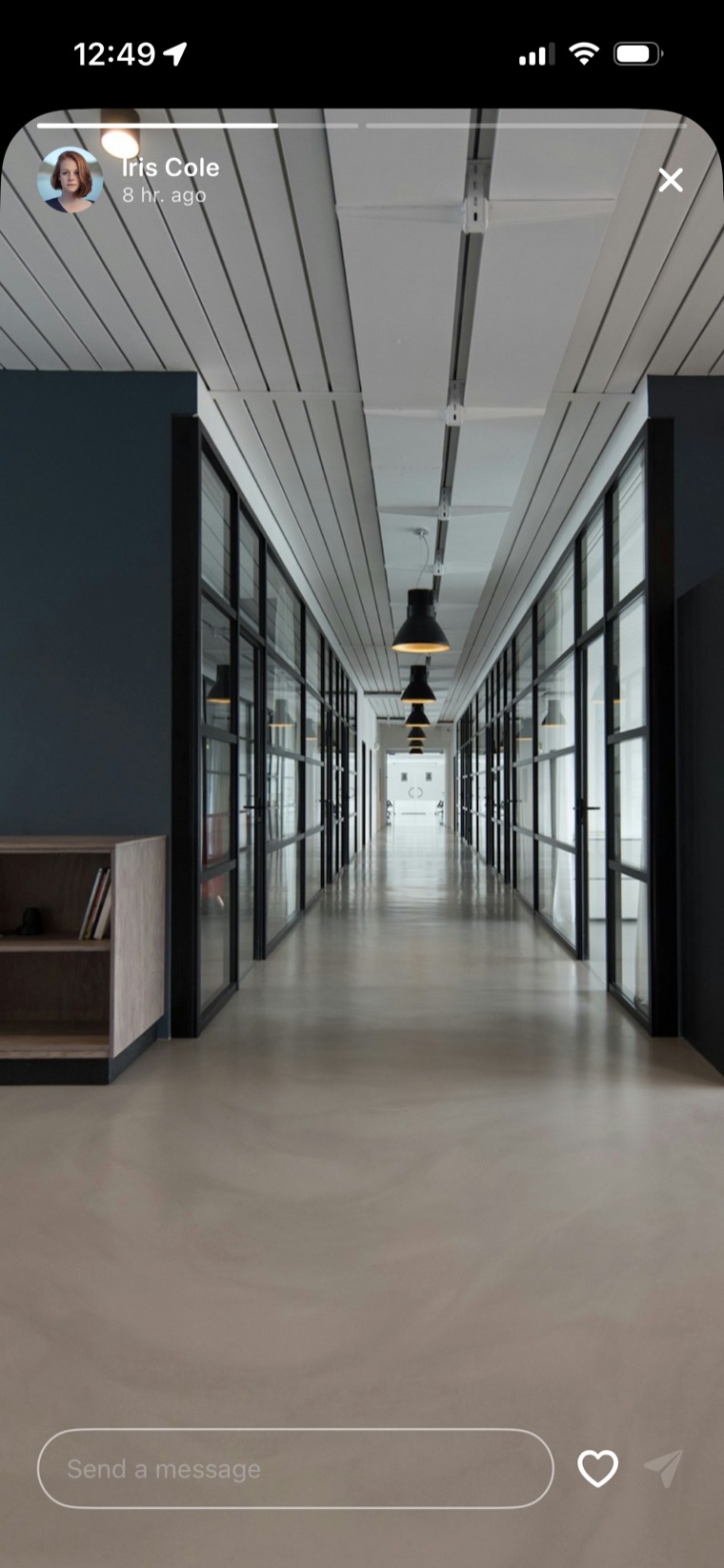 A workspace story shared inside Interkom